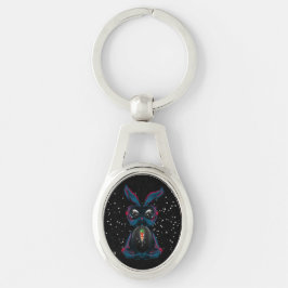 Cute Starlight Eyes Bunny in Yoga Pose Meditation Sleutelhanger