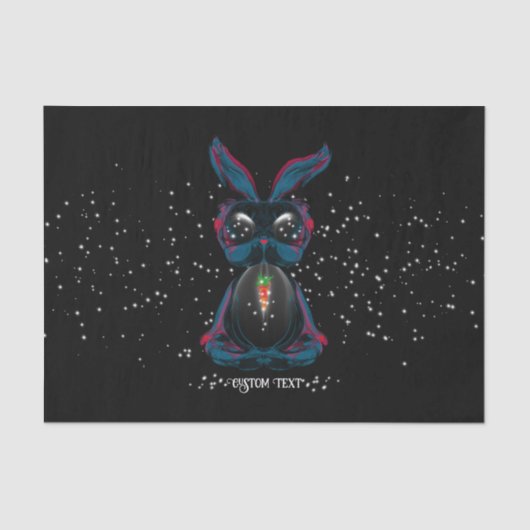 Cute Starlight Eyes Bunny in Yoga Pose Meditation Tissuepapier (Voorkant)