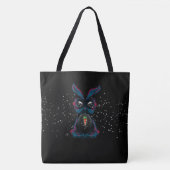 Cute Starlight Eyes Bunny in Yoga Pose Meditation Tote Bag (Voorkant)