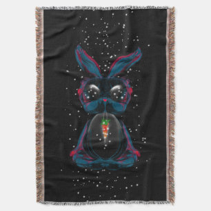 Cute Starlight Eyes Rabbit in Yoga Pose Meditation Deken