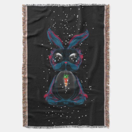 Cute Starlight Eyes Rabbit in Yoga Pose Meditation Deken (Voorkant Verticaal)