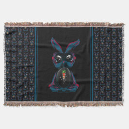 Cute Starlight Eyes Rabbit in Yoga Pose Meditation Deken