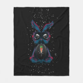 Cute Starlight Eyes Rabbit in Yoga Pose Meditation Fleece Deken (Voorkant)