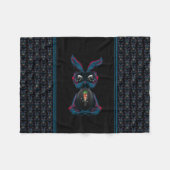 Cute Starlight Eyes Rabbit in Yoga Pose Meditation Fleece Deken (Voorkant (Horizontaal))