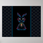 Cute Starlight Eyes Rabbit in Yoga Pose Meditation Poster (Voorkant)