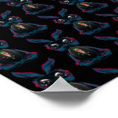 Cute Starlight Eyes Rabbit in Yoga Pose Meditation Poster (Hoek)