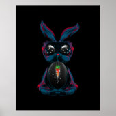 Cute Starlight Eyes Rabbit in Yoga Pose Meditation Poster (Voorkant)