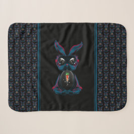 Cute Starlight Eyes Rabbit in Yoga Pose Meditation Sherpa Deken