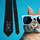 Cute Starlight Eyes Rabbit in Yoga Pose Meditation Stropdas