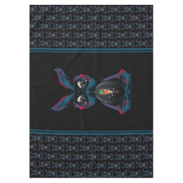 Cute Starlight Eyes Rabbit in Yoga Pose Meditation Tafelkleed