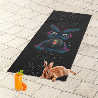 Cute Starlight Eyes Rabbit in Yoga Pose Meditation Yogamat