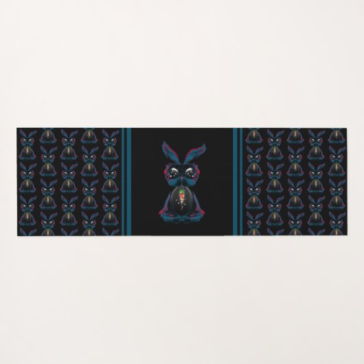 Cute Starlight Eyes Rabbit in Yoga Pose Meditation Yogamat (Achterkant (horizontaal))