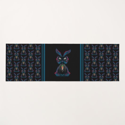 Cute Starlight Eyes Rabbit in Yoga Pose Meditation Yogamat (Voorkant (horizontaal))