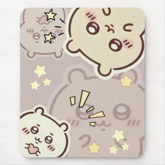Cute Starry Bunny Pattern Gaming Mousepad Muismat (Voorkant)
