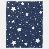 Cute Starry Cosmos Pattern in Navy Blue en White Fleece Deken (Voorkant)