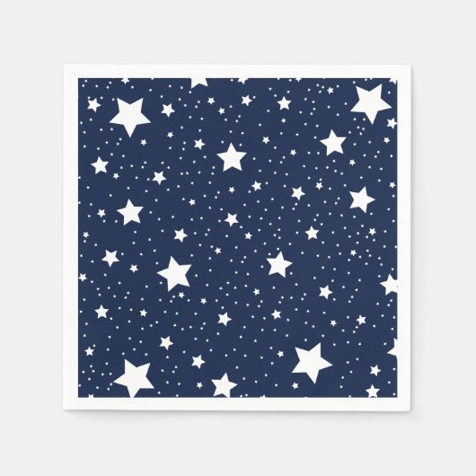Cute Starry Cosmos Pattern in Navy Blue en White Servet (Voorkant)