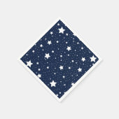 Cute Starry Cosmos Pattern in Navy Blue en White Servet (Hoek)