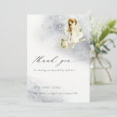 Cute Starry Magical Waterverf Fairy Baby shower Bedankkaart (Staand voorkant)