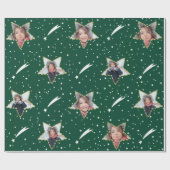 Cute Starry Pattern Uw eigen foto Kerstmis Cadeaupapier (Vlak)