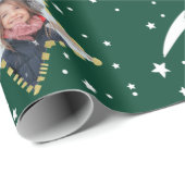 Cute Starry Pattern Uw eigen foto Kerstmis Cadeaupapier (Rol Hoek)