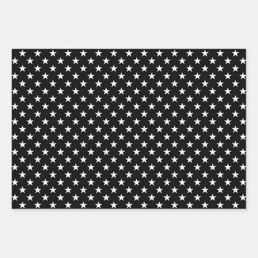 Cute Stars Pattern Black and White Inpakpapier Vel (Voorkant 2)