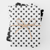 Cute Stars Pattern Black and White Inpakpapier Vel (In situ)