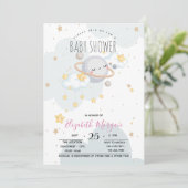 Cute Stars Planet Clouds Baby shower Kaart (Staand voorkant)