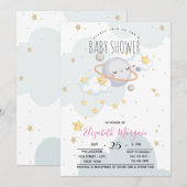 Cute Stars Planet Clouds Baby shower Kaart (Voorkant / Achterkant)