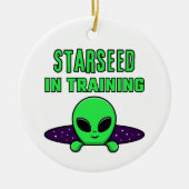 Cute Starseed in Opleiding Boomornament Keramisch Ornament (Voorkant)