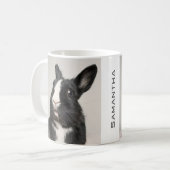 Cute Startled Bunny Rabbit, gepersonaliseerd Koffiemok (Voorkant links)