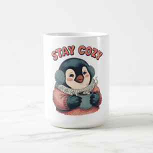 Cute Stay Cozy Pinguïn Drinkt Heet Cacao T-Shirt Koffiemok