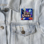 Cute stay spooky halloween vierkante button 5,1 cm (In situ)
