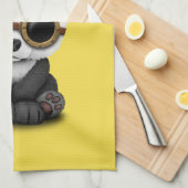 Cute Steampunk Baby Panda Beer Cub Theedoek (Quarter Fold)
