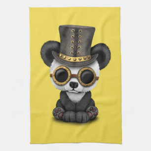 Cute Steampunk Baby Panda Beer Cub Theedoek