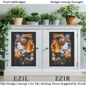 Cute Steampunk Beagle Dog Aviator EZ1L Decoupage Tissuepapier