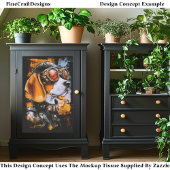 Cute Steampunk Beagle Hond Aviator EZ1R Decoupage Tissuepapier