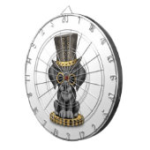 Cute Steampunk Black Lab Puppy Dog, wit Dartbord (Voorkant Rechts)