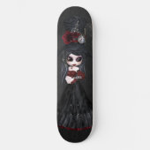 Cute Steampunk Gothic Girl Black Skateboard (Voorkant)
