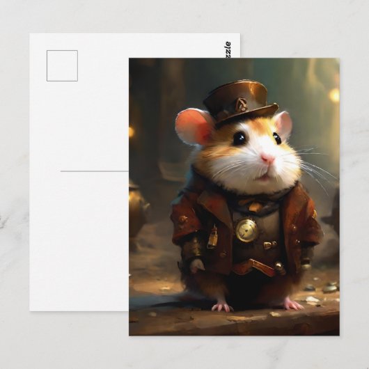 Cute Steampunk Hamster Briefkaart (Voorkant / Achterkant)