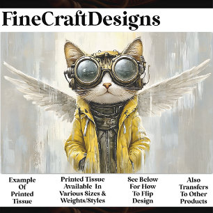 Cute Steampunk Kat Met Vleugels, Regen AX8 Découpa Tissuepapier