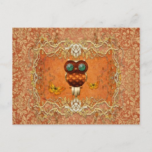 Cute steampunk owl briefkaart (Voorkant)