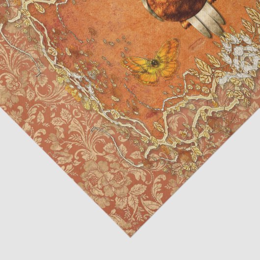 Cute steampunk owl tissuepapier (Detail)