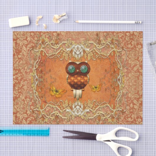 Cute steampunk owl tissuepapier (Craft)