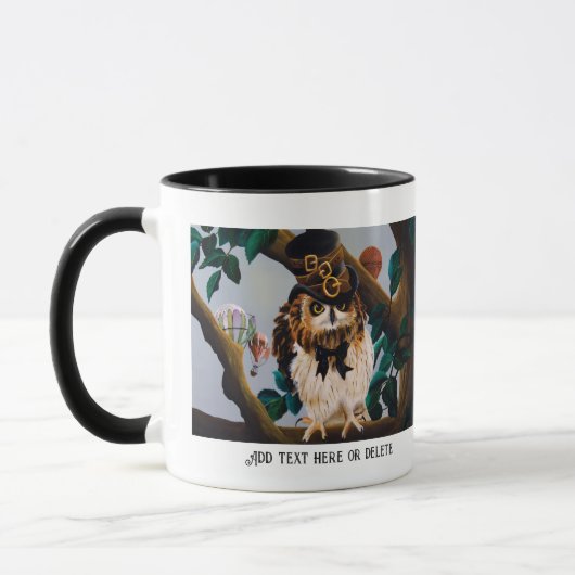 Cute Steampunk Top Hat Owl Mok (Links)