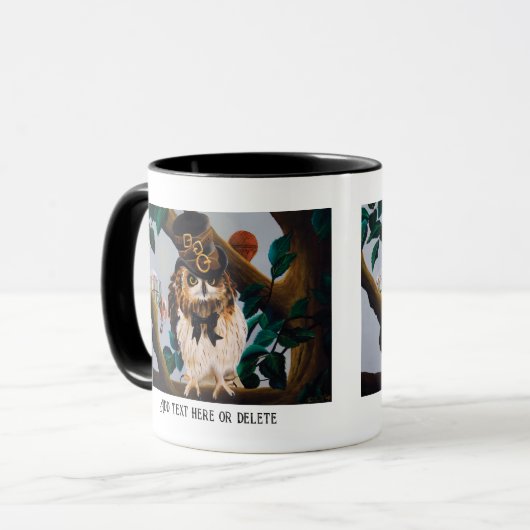 Cute Steampunk Top Hat Owl Mok (Voorkant links)