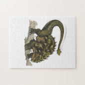 Cute Stegosaurus Dinosaur Avocado Green Kids Puzzl Legpuzzel (Horizontaal)