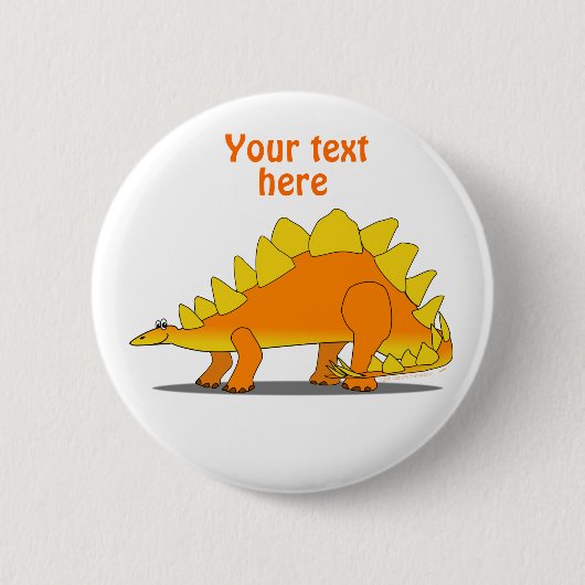 Cute Stegosaurus Dinosaur Cartoon Sjabloon Ronde Button 5,7 Cm (Voorkant)