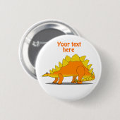 Cute Stegosaurus Dinosaur Cartoon Sjabloon Ronde Button 5,7 Cm (Voorkant /achterkant)