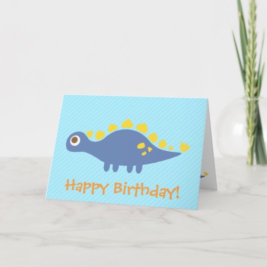Cute Stegosaurus dinosaur kinderen gefeliciteerd Kaart (Voorkant)