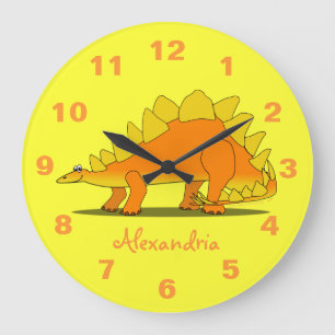 Cute Stegosaurus Dinosaur Persoonlijke Kinder klok